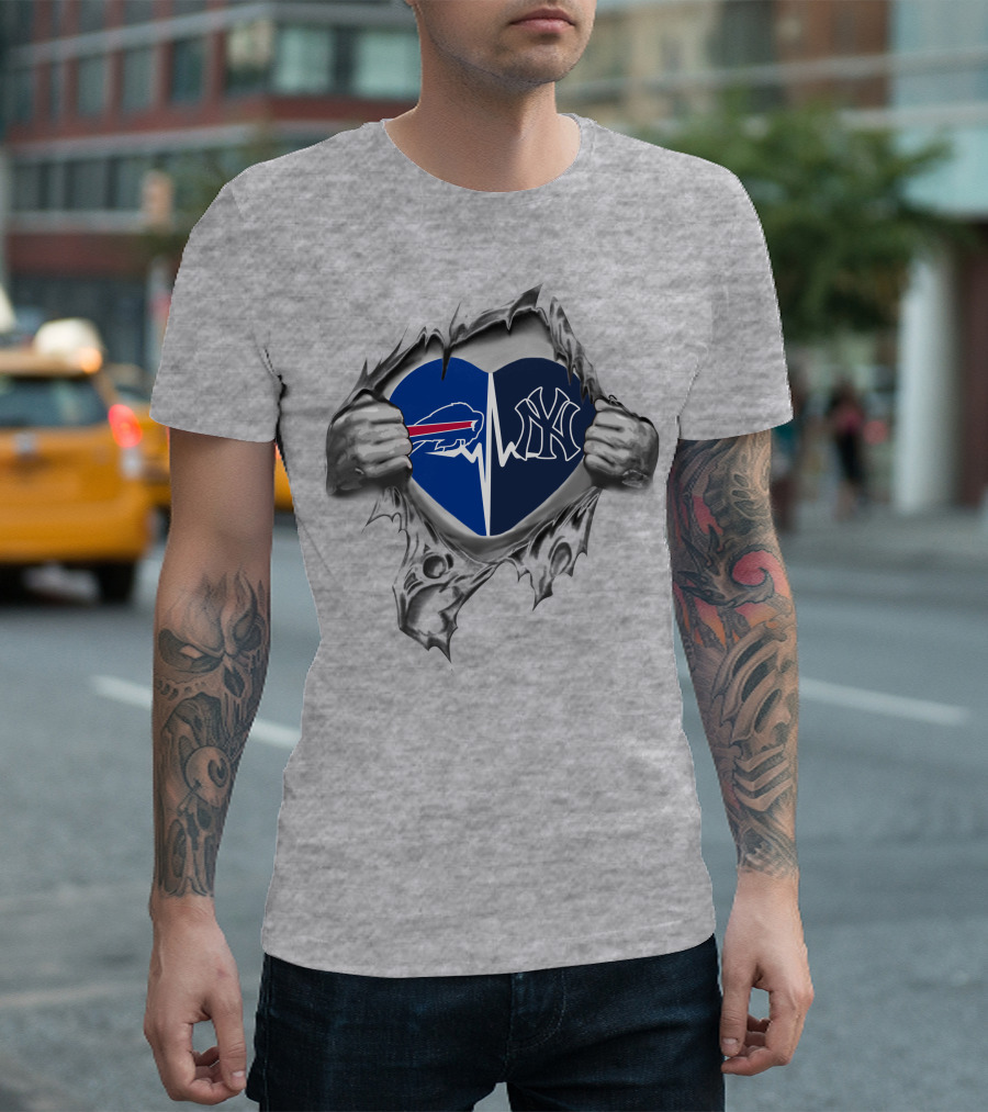 Bills Yankees Heartbeat Passion T-Shirt