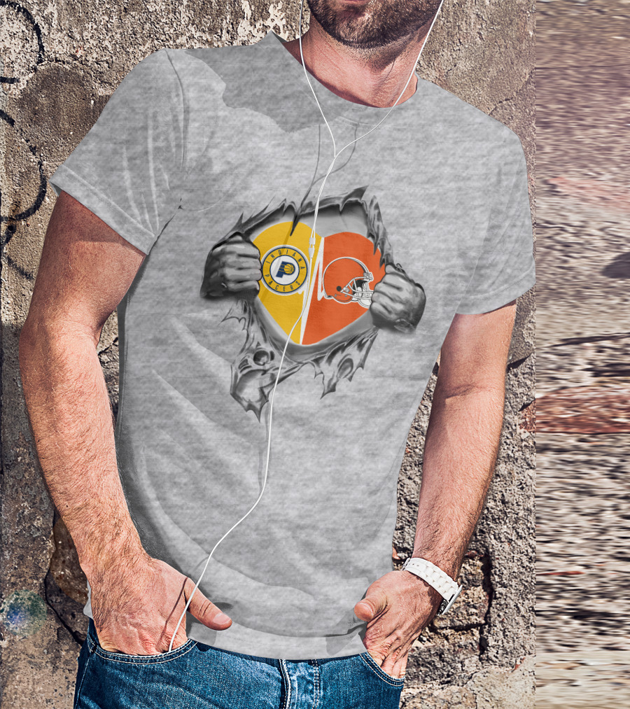 Browns Pacers Heartbeat Fan Passion T-Shirt