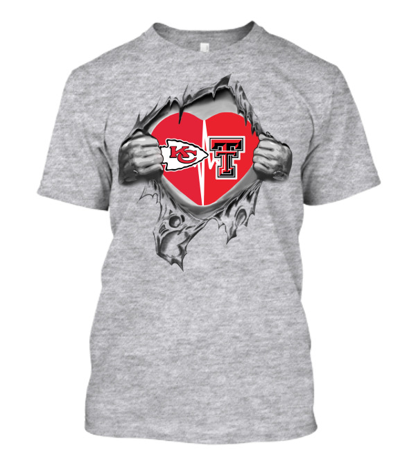 Kansas City Chiefs Texas Tech Heart T-Shirt