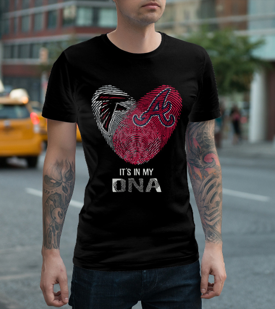Falcons Braves It's In My Dna Fingerprint Heart T-Shirt