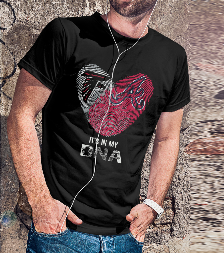Falcons Braves It's In My Dna Fingerprint Heart T-Shirt