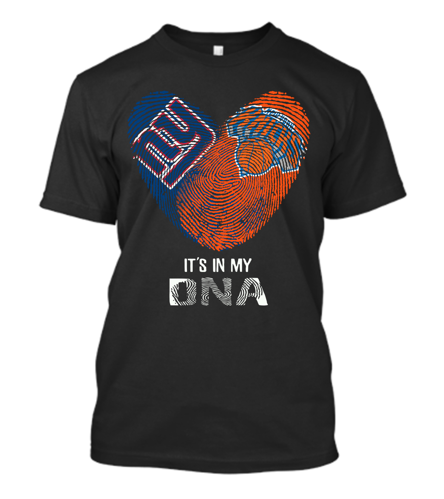 Giants Knicks It's In My DNA Fingerprint Heart T-Shirt