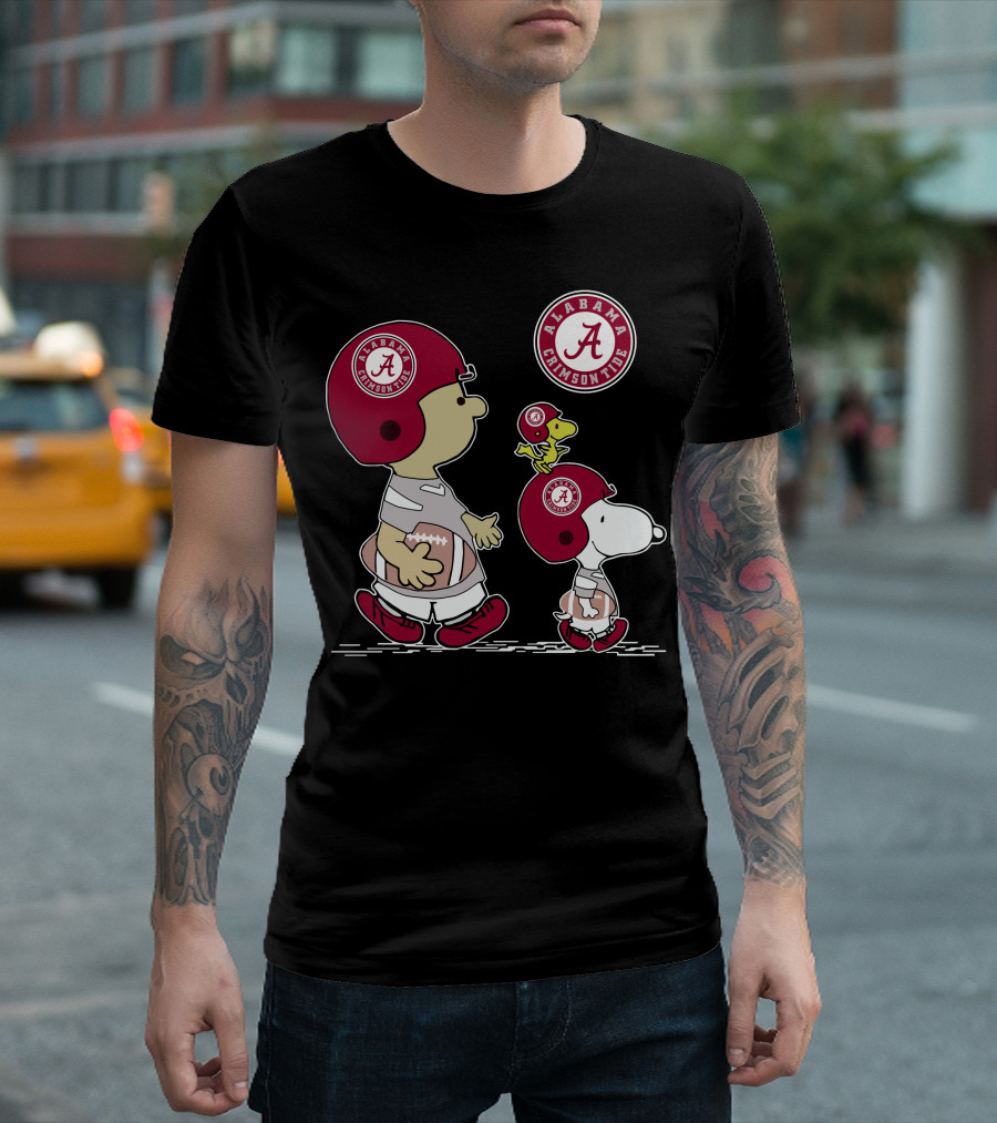 Alabama Crimson Tide Snoopy Woodstock Football Helmet T-Shirt