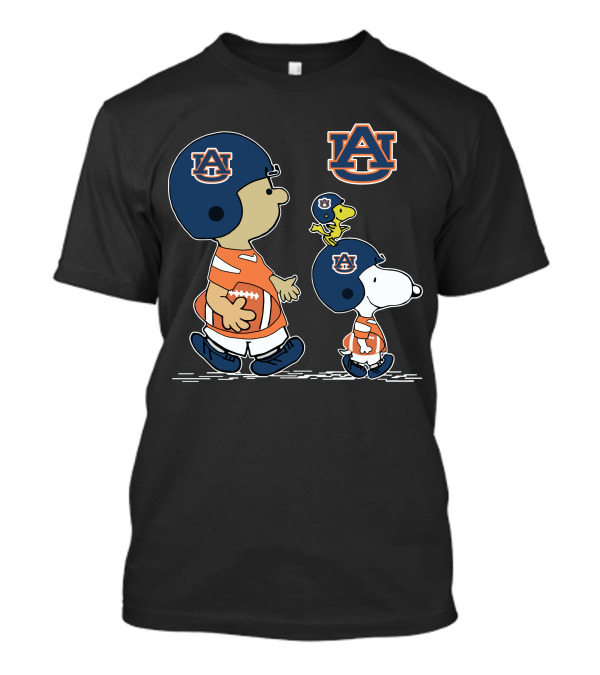 Auburn Tigers Snoopy And Woodstock Football Helmets T-Shirt
