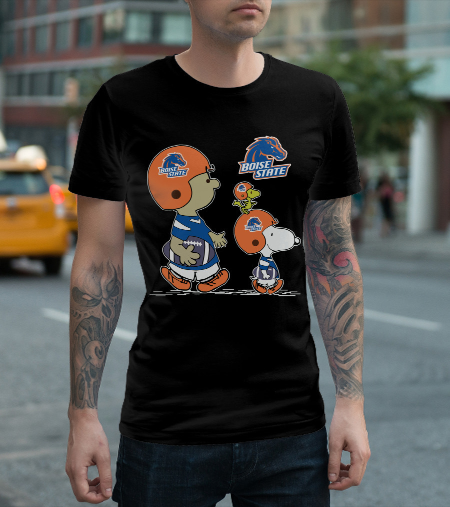 Boise State Broncos Snoopy and Woodstock Football Adventure T-Shirt