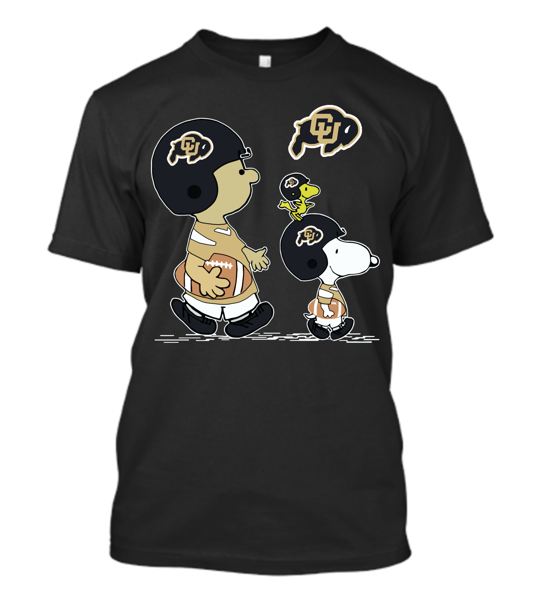 Colorado Buffaloes Peanuts Snoopy Woodstock Football Helments T-Shirt