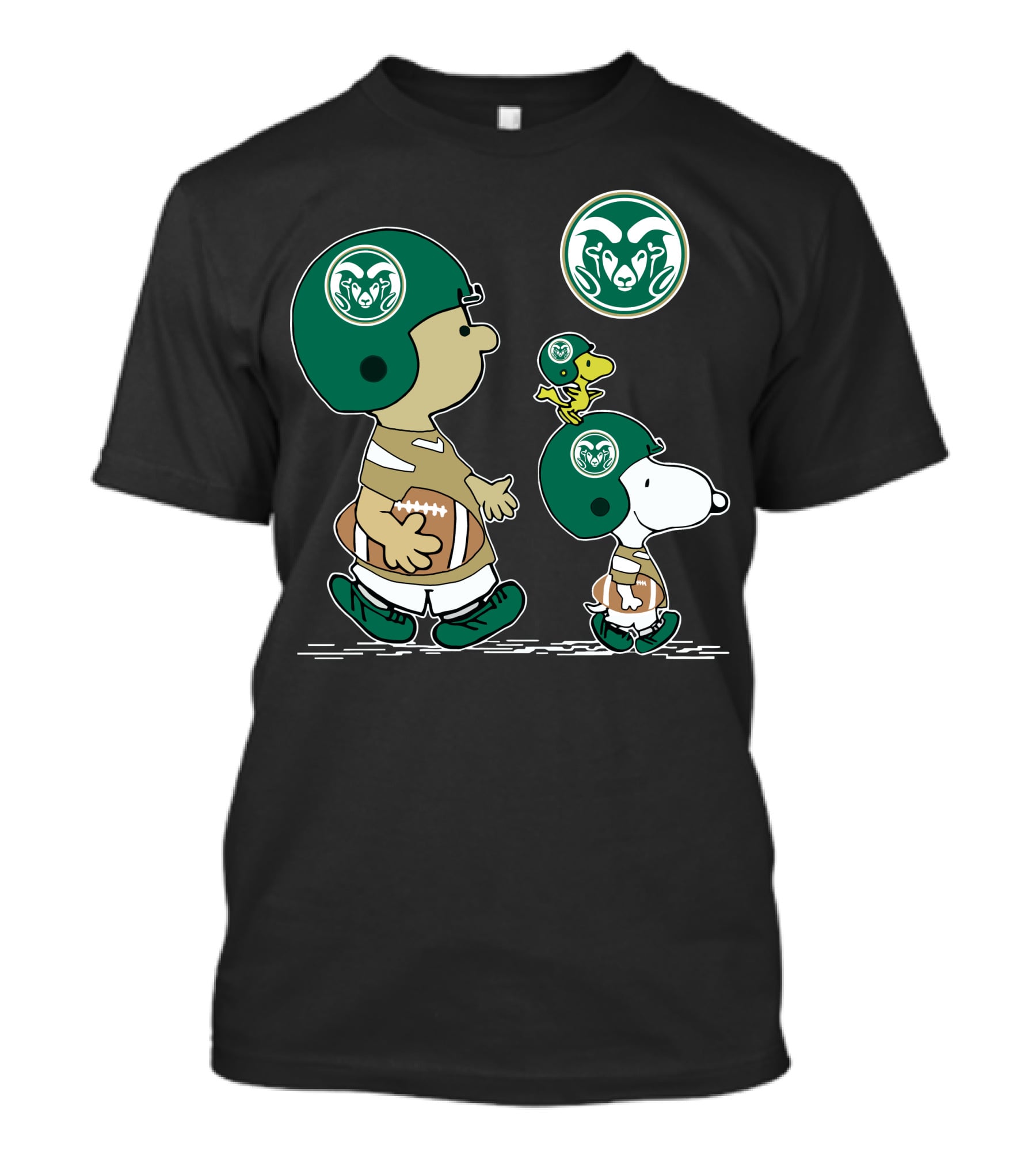 Colorado State Rams Football Snoopy And Woodstock Team Helmet T-Shirt
