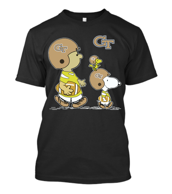 Georgia Tech Yellow Jackets Snoopy And Woodstock Football Duo T-Shirt