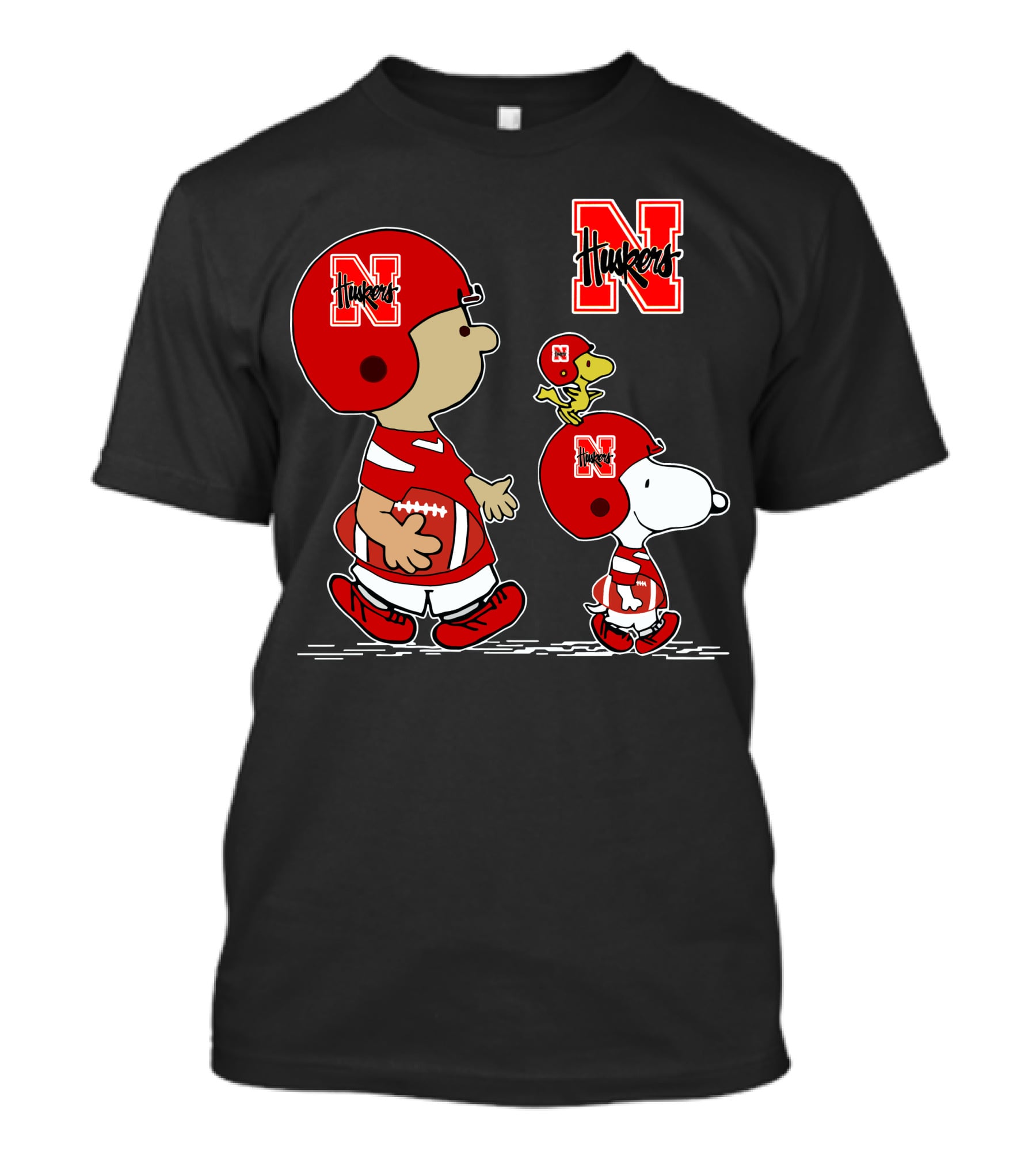 Nebraska Huskers Snoopy Woodstock Football Team Fan Gear T-Shirt