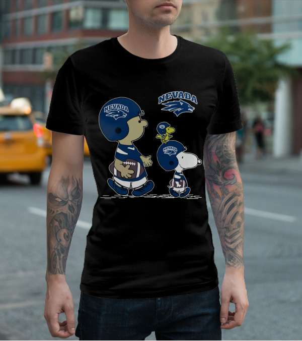 Nevada Wolf Pack Snoopy Football Peanuts Characters T-Shirt
