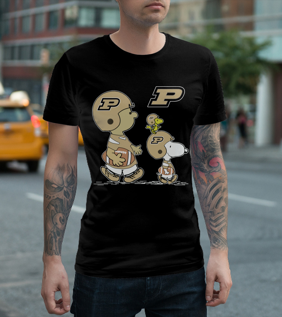 Purdue Peanuts Snoopy Football Helmet T-Shirt