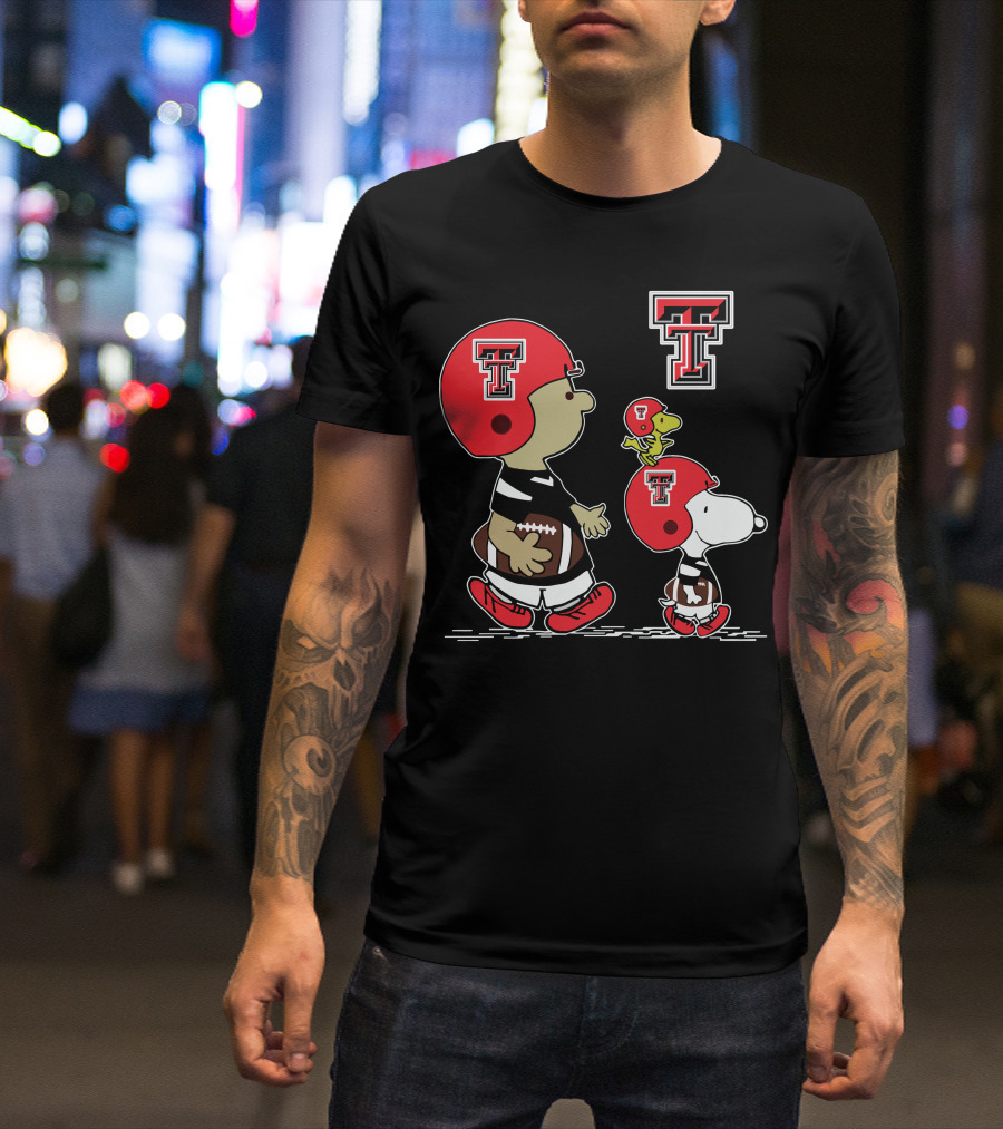 Texas Tech Snoopy Football Peanuts Characters Red Raiders T-Shirt
