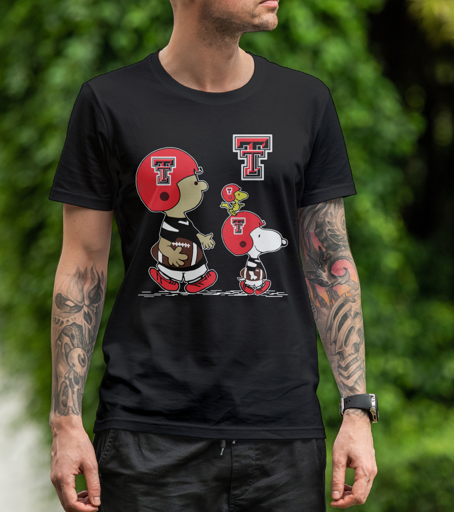 Texas Tech Snoopy Football Peanuts Characters Red Raiders T-Shirt