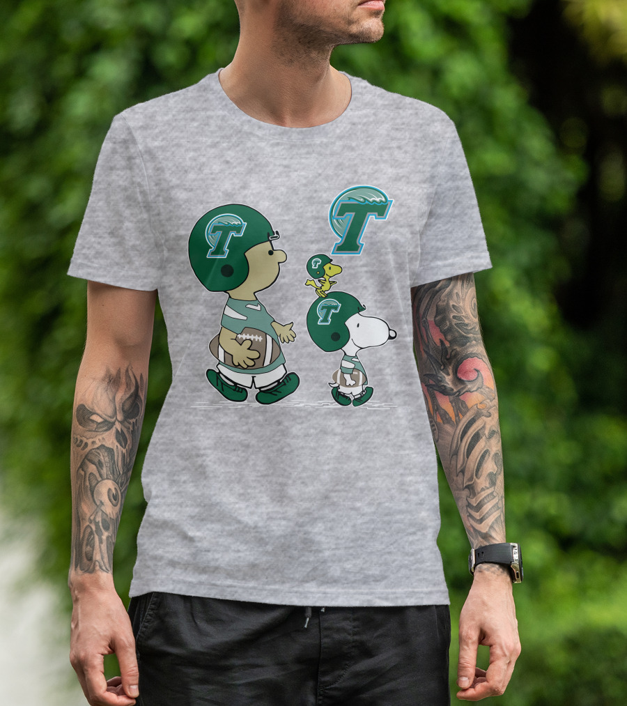Tulane Football Snoopy And Woodstock Peanuts Characters T-Shirt