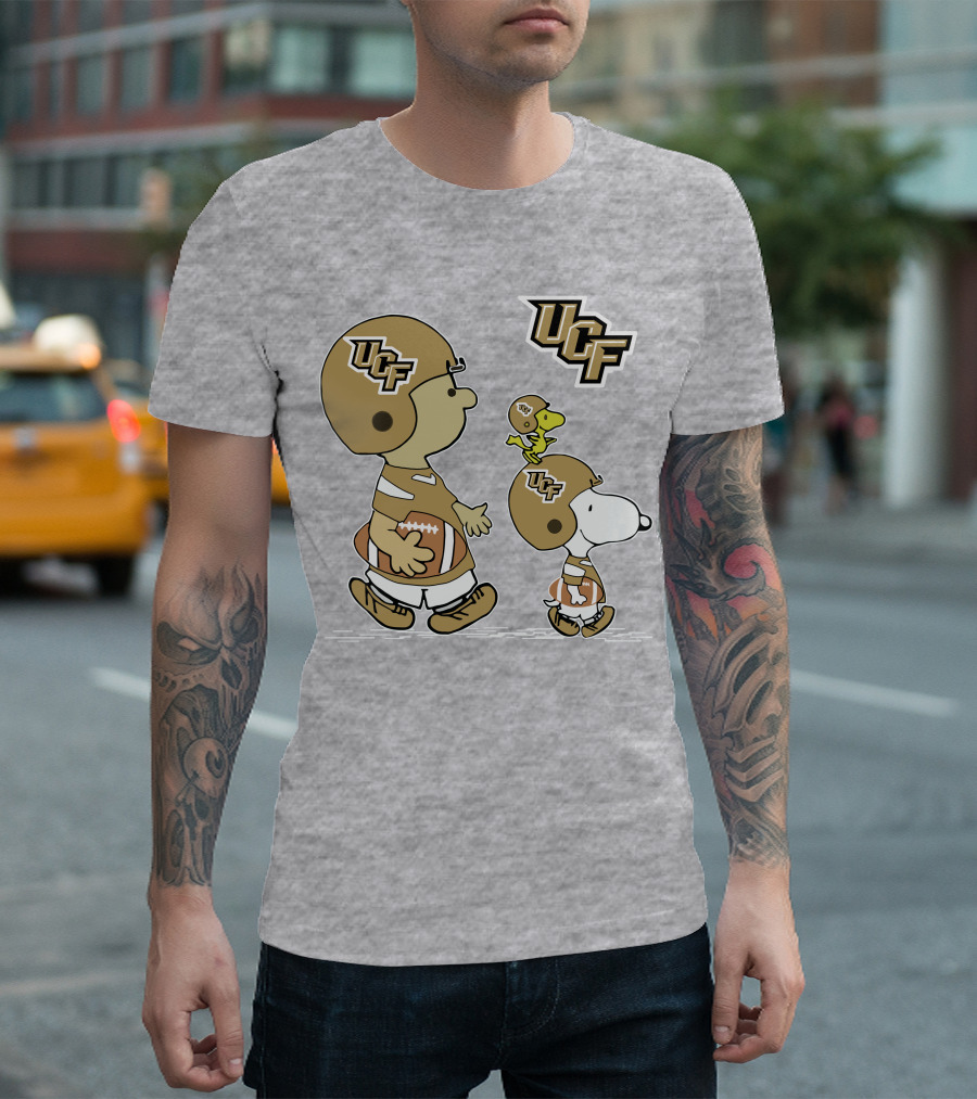 UCF Snoopy Football Charlie Woodstock Helmet Peanuts T-Shirt