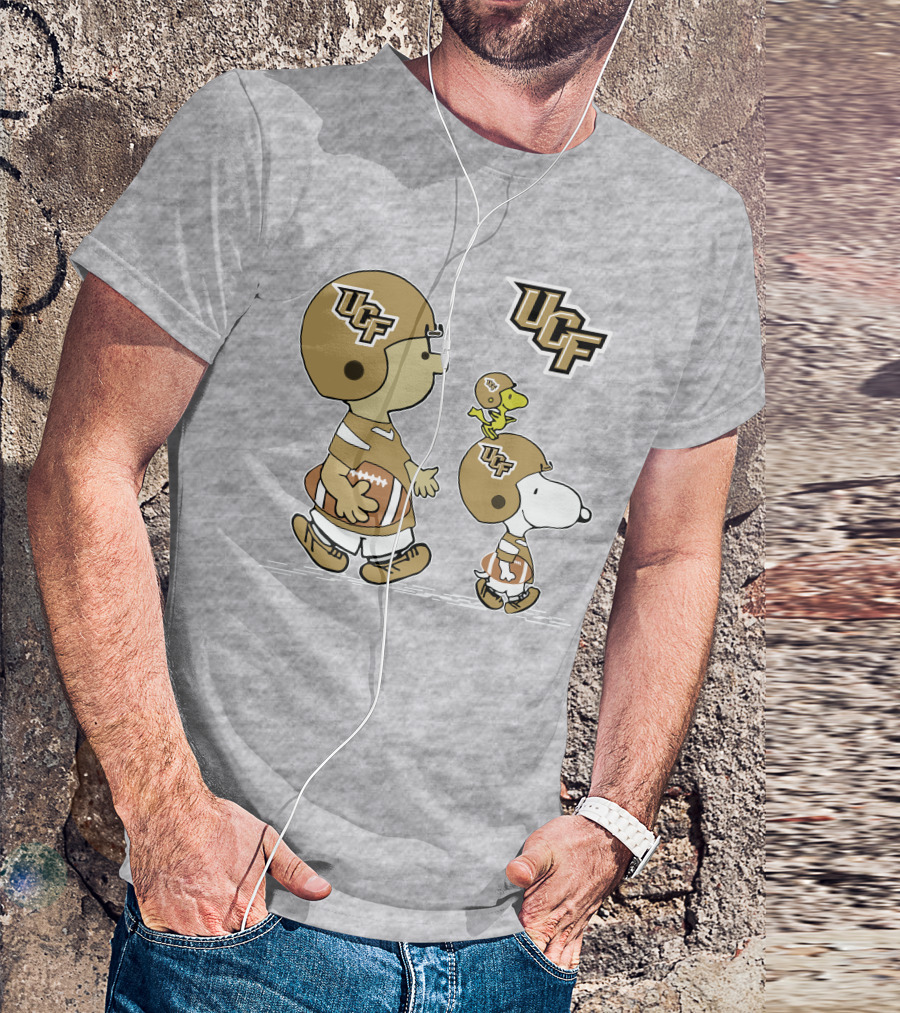 UCF Snoopy Football Charlie Woodstock Helmet Peanuts T-Shirt