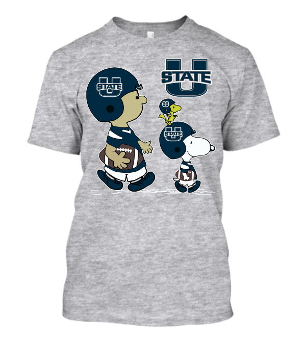 Utah State Football Snoopy And Woodstock Peanuts Characters T-Shirt