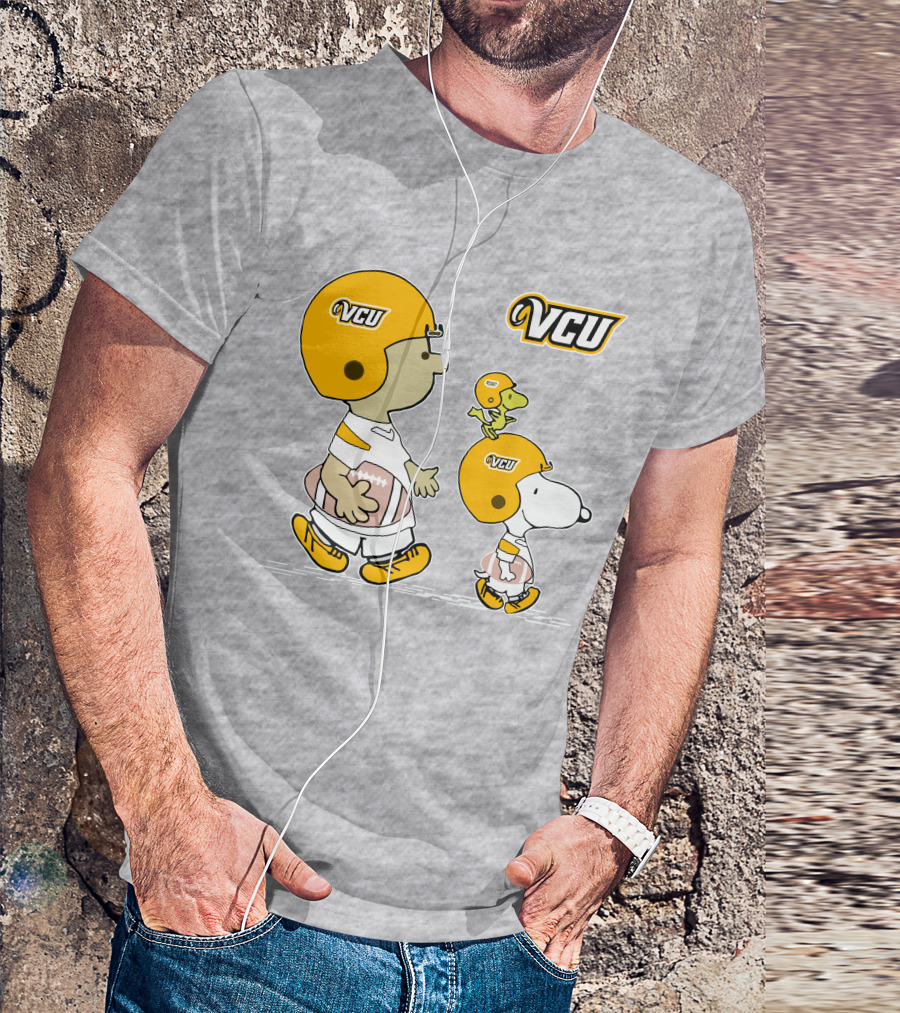 VCU Football Snoopy And Woodstock In Helmets T-Shirt