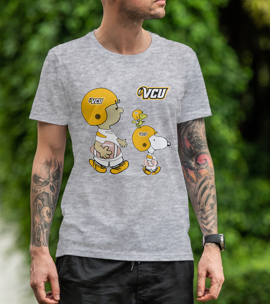 VCU Football Snoopy And Woodstock In Helmets T-Shirt