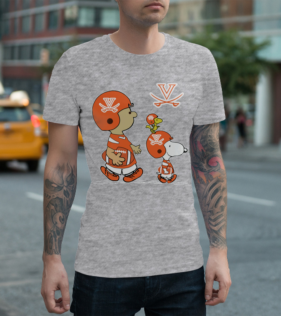Virginia Cavaliers Snoopy Charlie Brown Football Peanuts T-Shirt