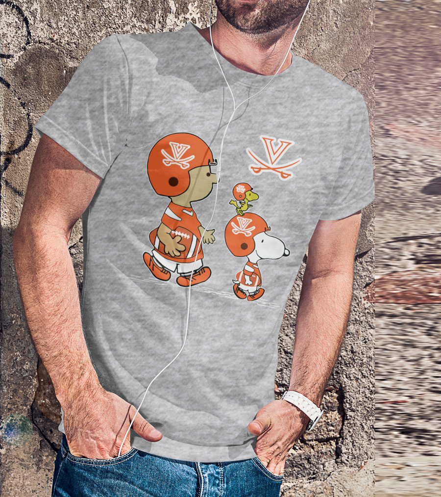 Virginia Cavaliers Snoopy Charlie Brown Football Peanuts T-Shirt