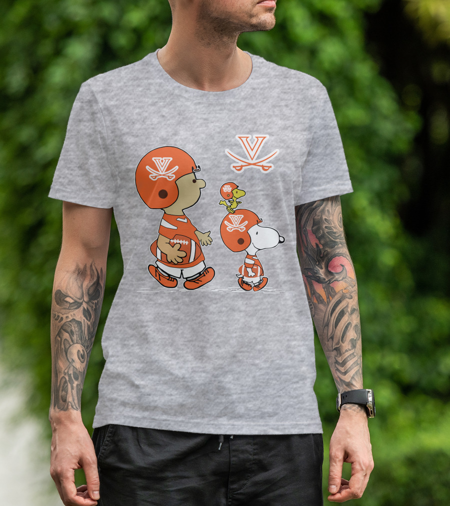 Virginia Cavaliers Snoopy Charlie Brown Football Peanuts T-Shirt