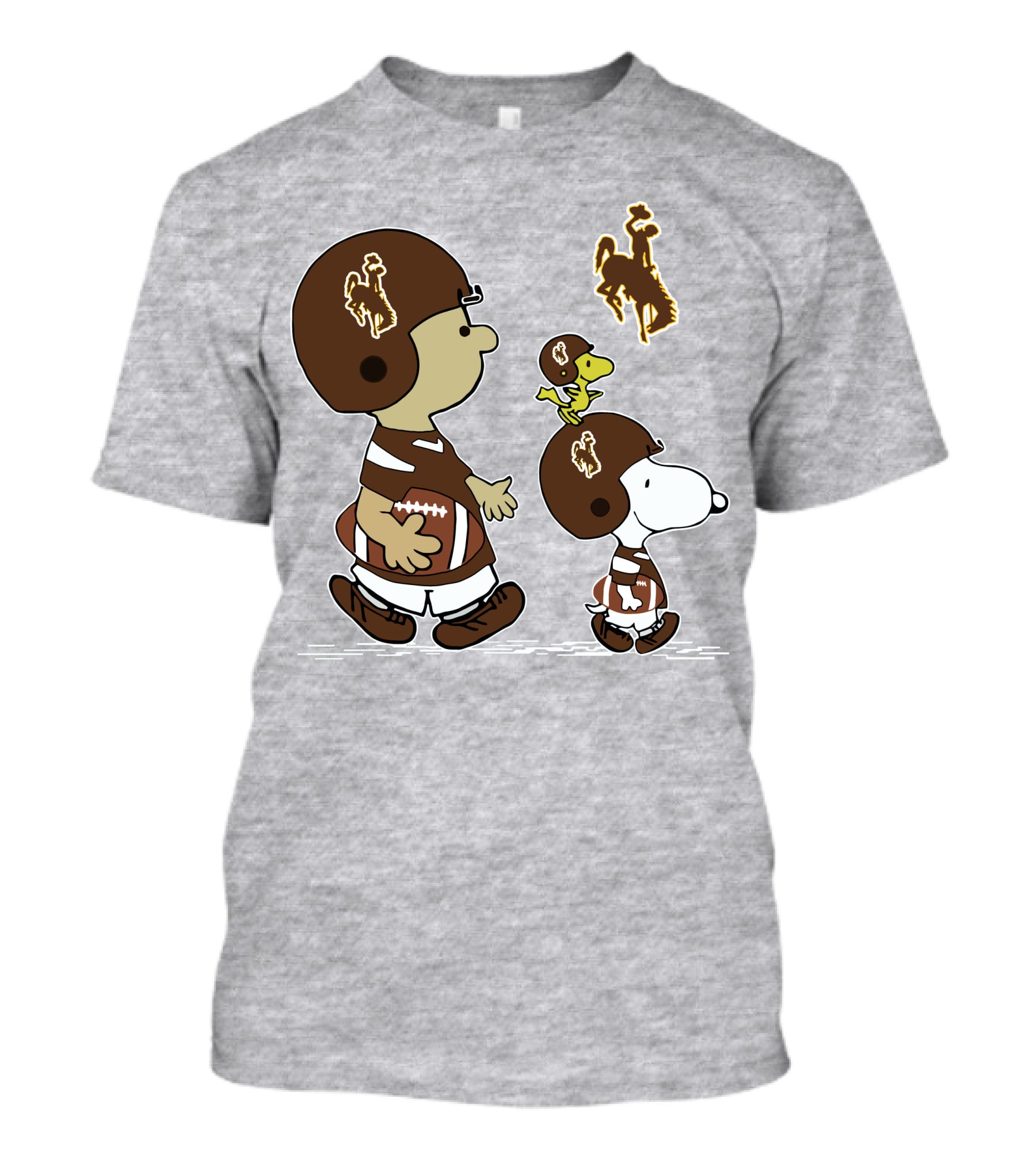 Wyoming Cowboys Peanuts Characters Football T-Shirt