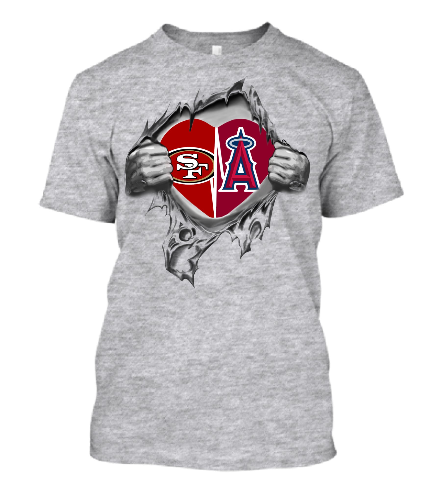 SF 49ers Los Angeles Angels Heart T-Shirt