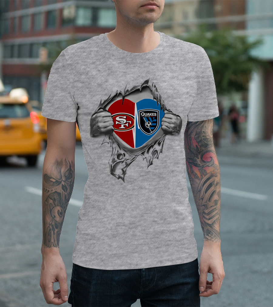 SF 49Ers San Jose Earthquakes It's In My Heart Football Soccer Combo T-Shirt