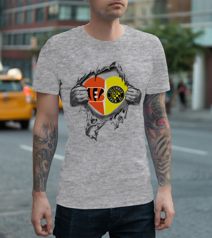 Bengals Columbus Crew SC Heart T-Shirt