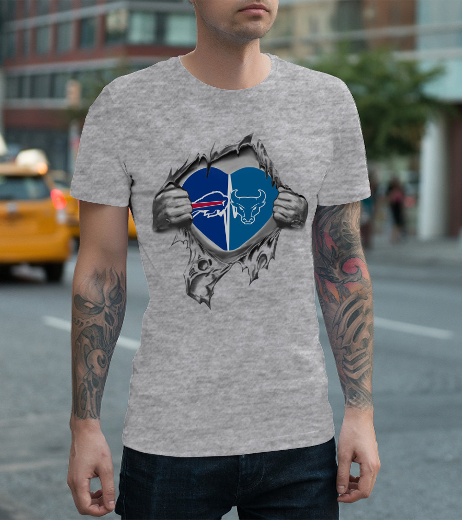 Bills Buffalo Bulls Heart Tear Elements T-Shirt