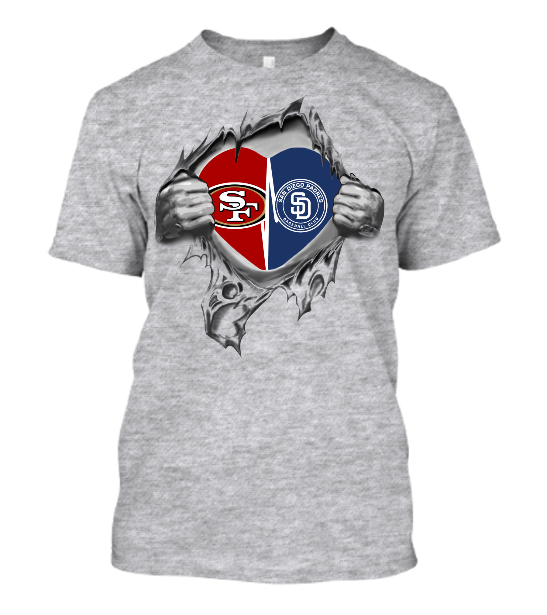 SF 49Ers San Diego Padres Heart T-Shirt