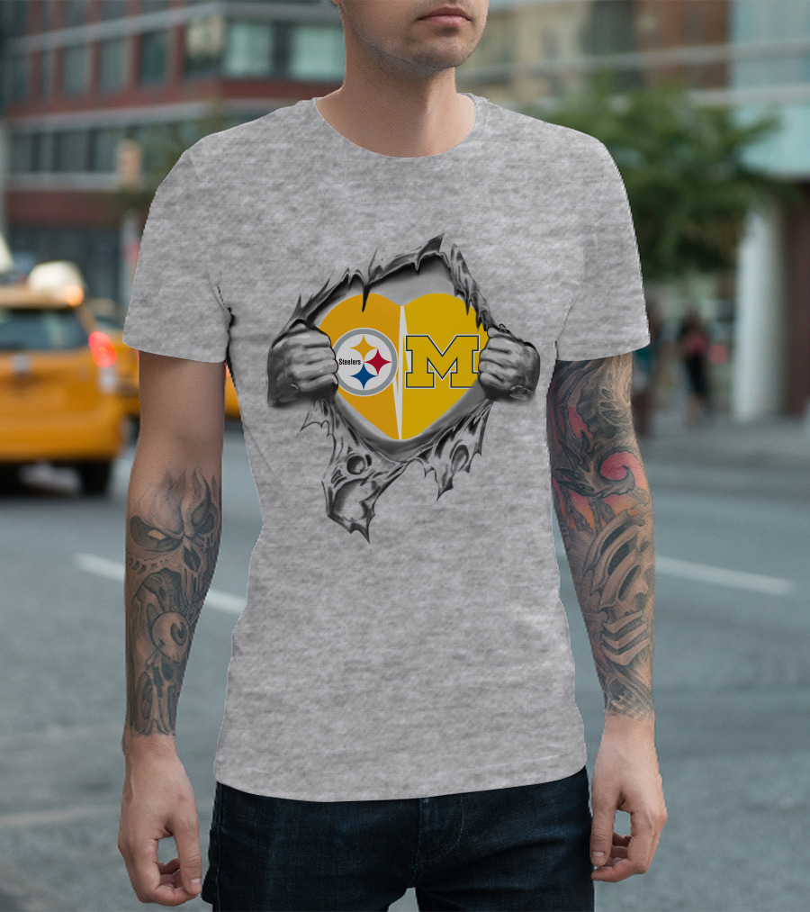 Steelers Heart Michigan Split T-Shirt