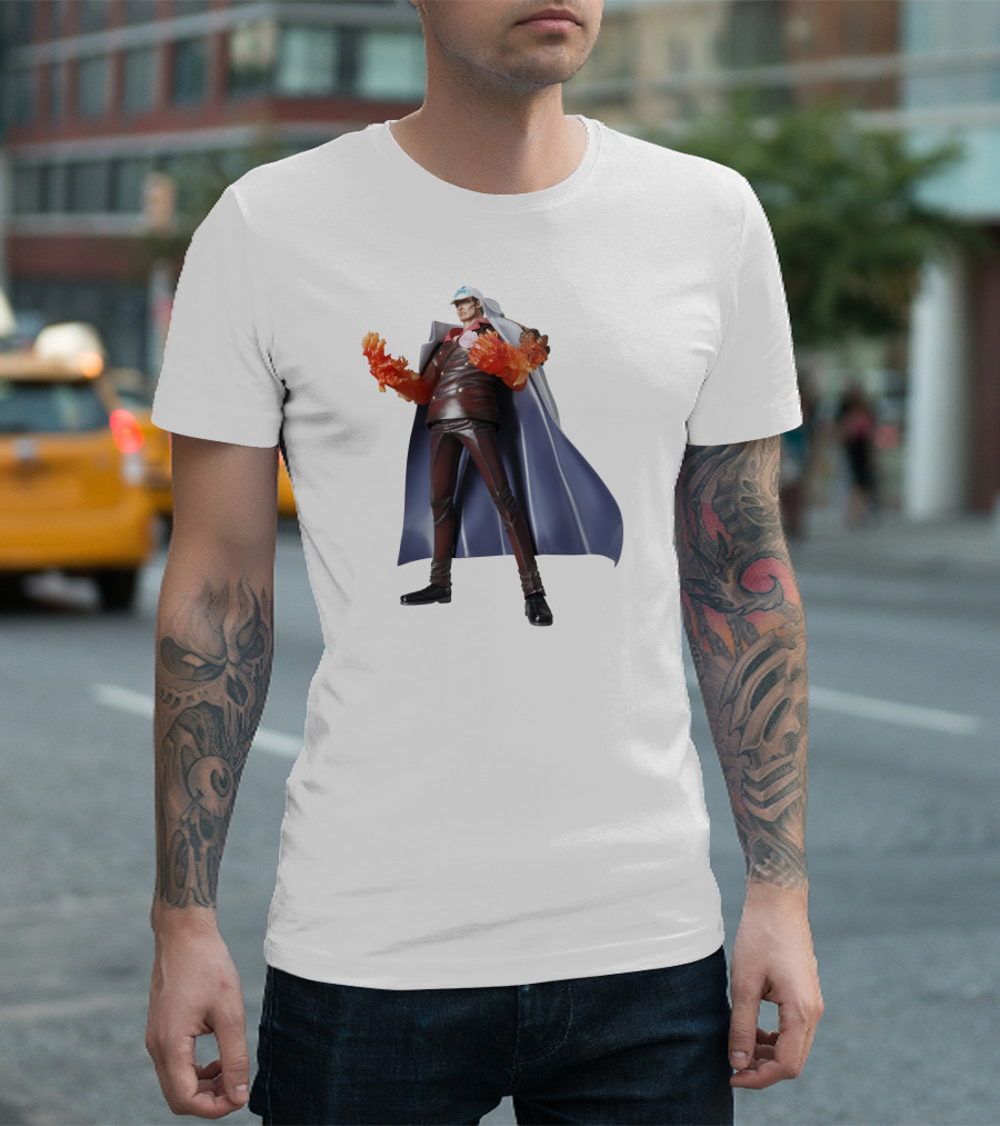 Akainu Sakazuki One Piece Character with Flame Fists T-Shirt