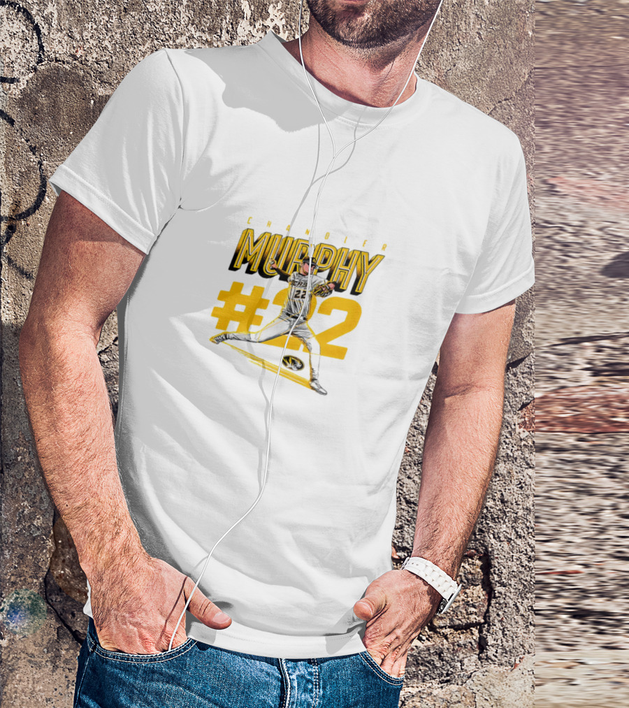 Chandler Murphy Missouri NCAA Baseball #22 Player Action T-Shirt