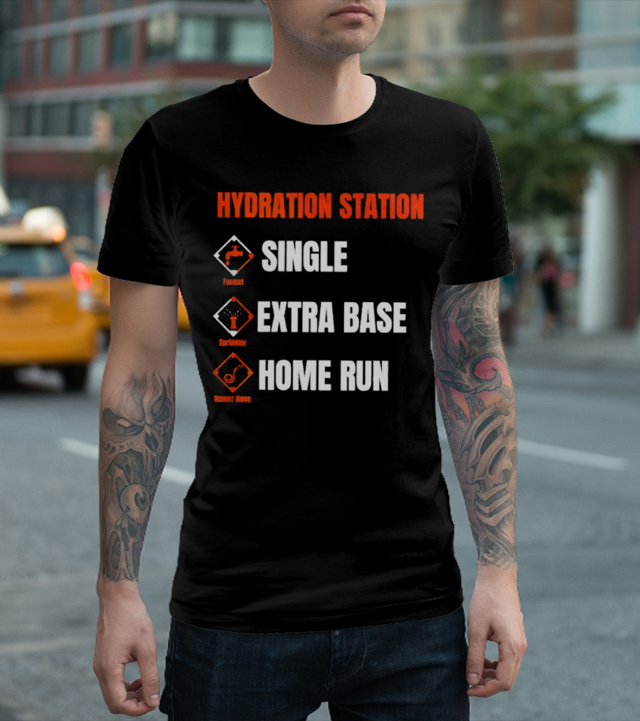 HYDRATION STATION Faucet Sprinkler Homer Hose T-Shirt
