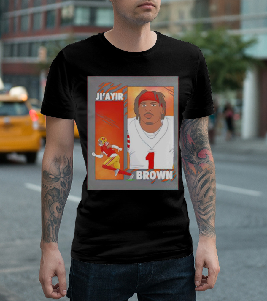 Ji’Ayir Brown Football Portrait and Action T-Shirt