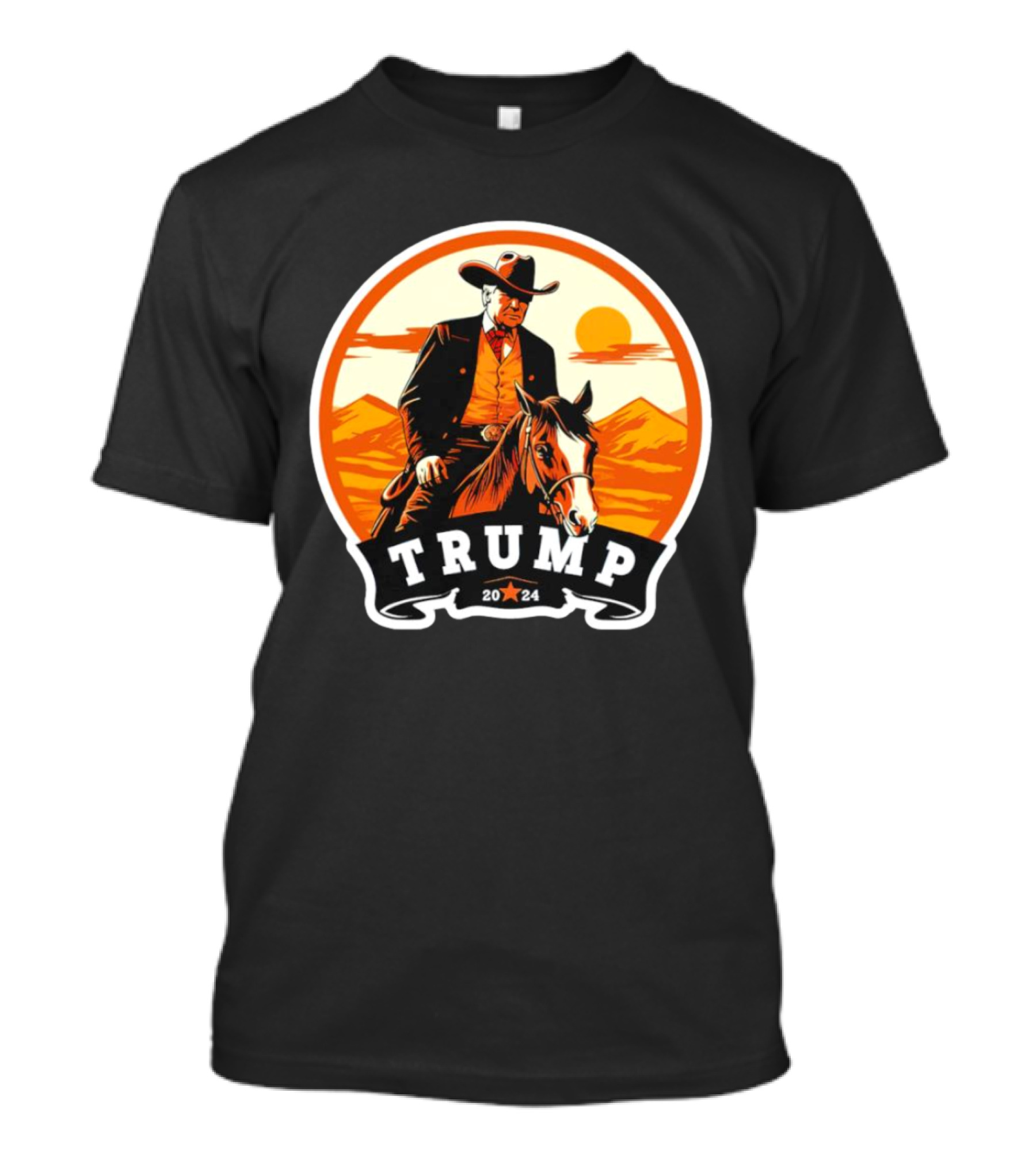Trump 2024 Make America Cowboy Again Riding Horse Western T-Shirt