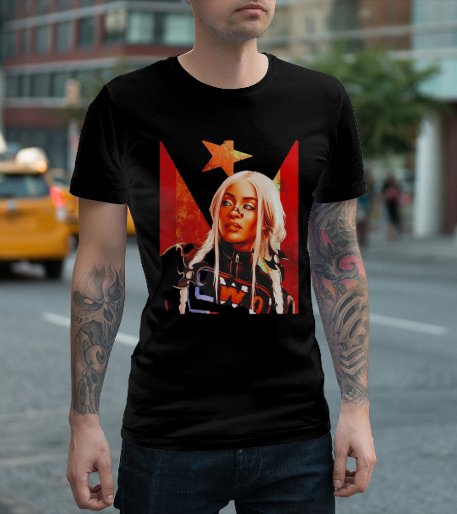 Zelina Vega Fear La Chancla Star Red White T-Shirt