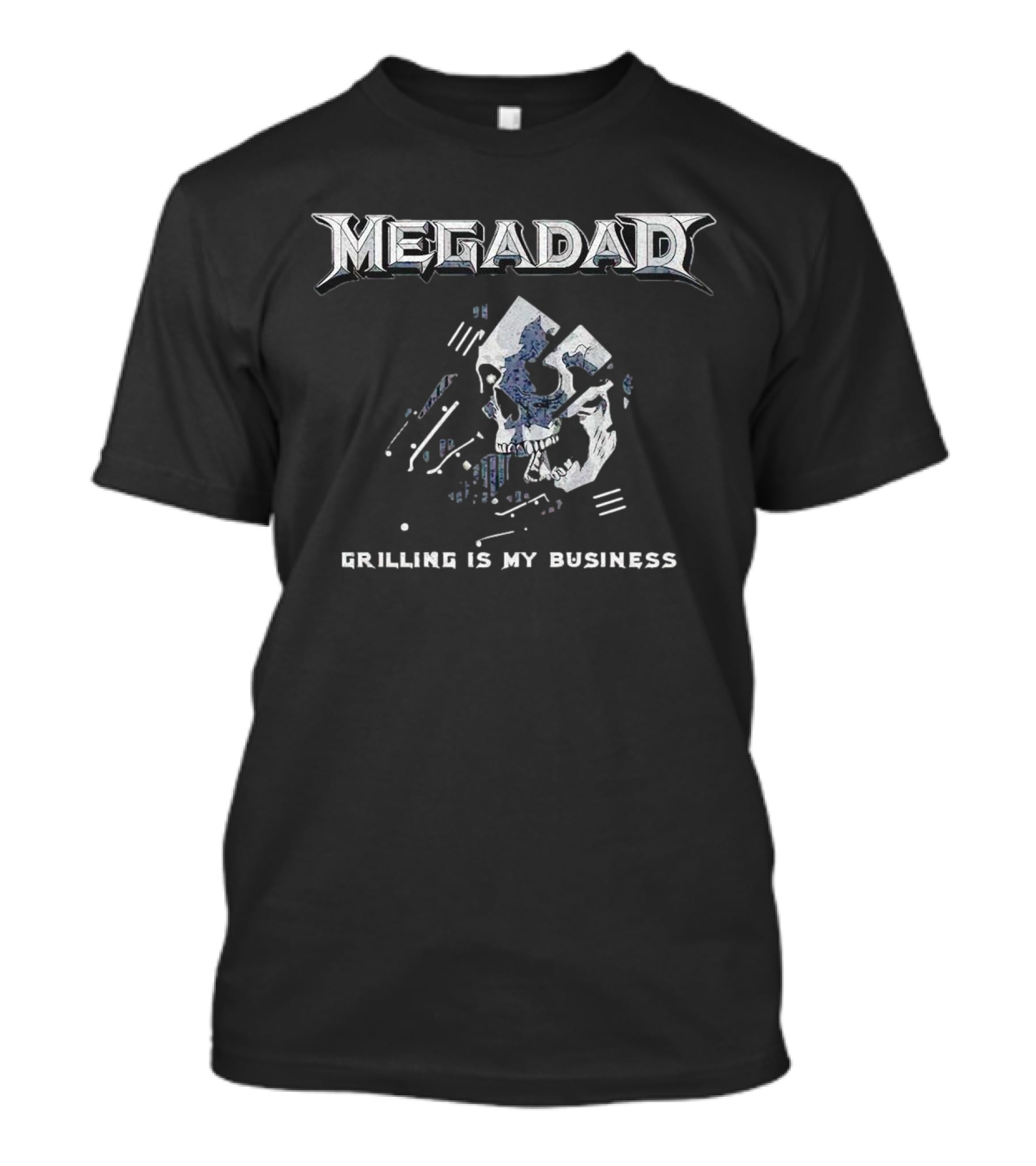 MegaDad Grilling Is My Business Skull T-Shirt