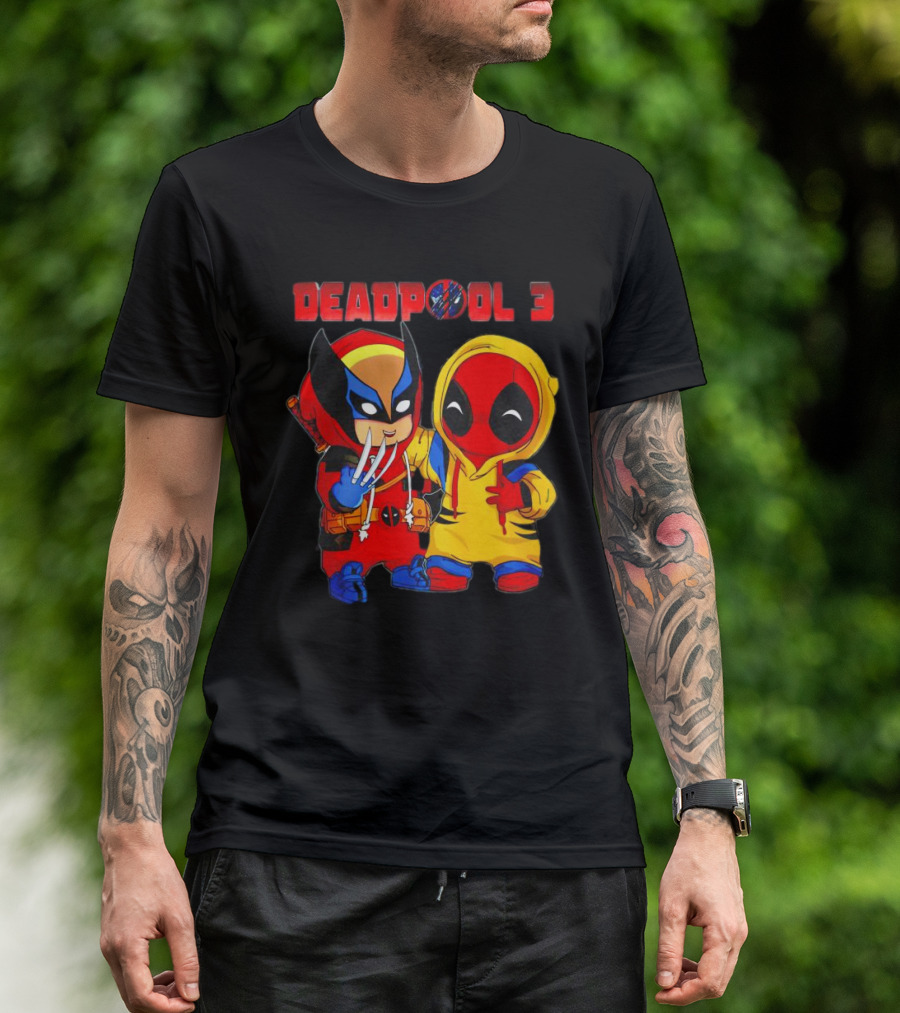 Deadpool 3 Wolverine And Deadpool Cartoon Characters T-Shirt