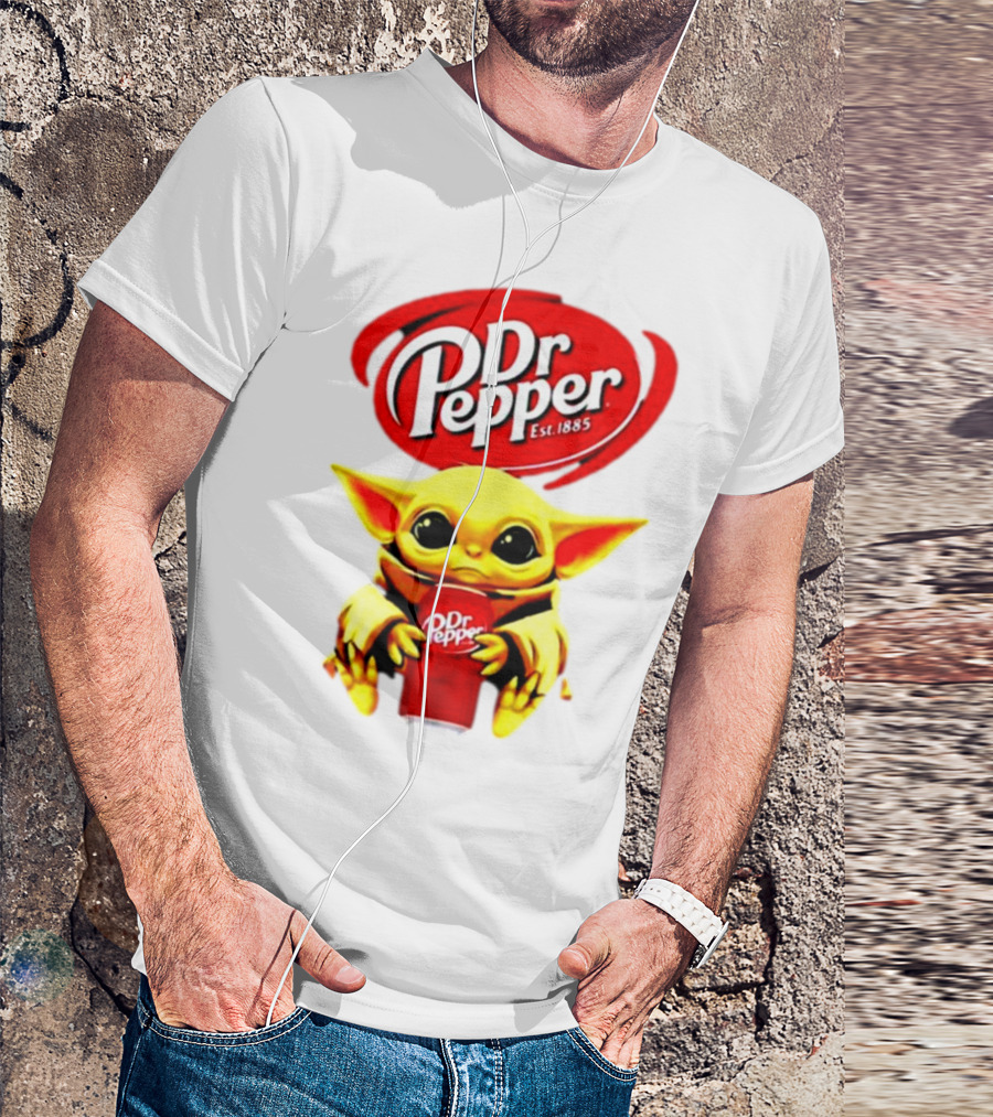 Dr Pepper Baby Yoda Holding Soda Can T-Shirt