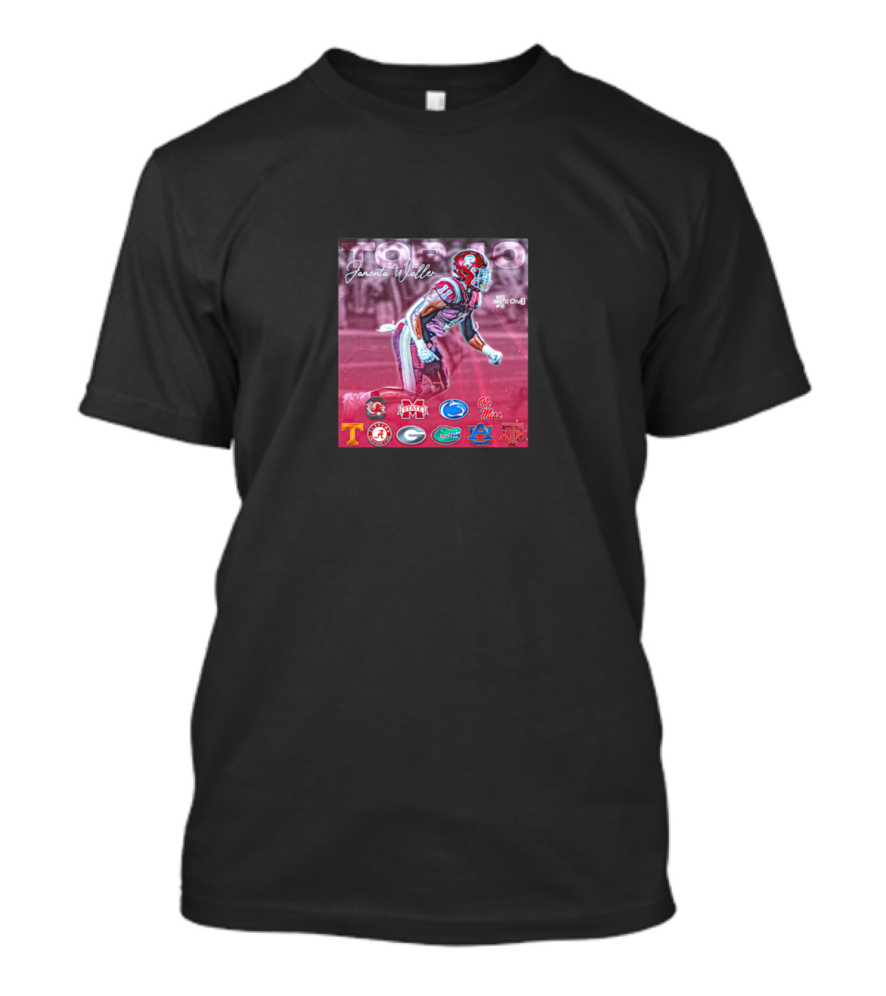 Jamonta Waller Top 10 Schools 2024 With Alabama Georgia Tennessee Auburn Penn State T-Shirt