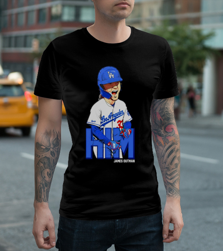 Los Angeles Baseball HIM James Outman 33 T-Shirt