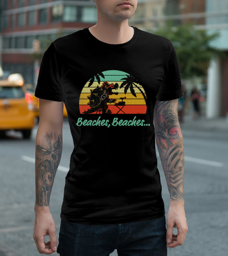 Beaches Beaches Vintage Bowser Retro Sunset T-Shirt