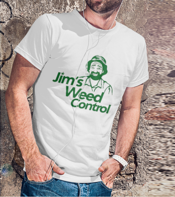 Jim’s Weed Control Gardener Icon With Hat And Beard T-Shirt