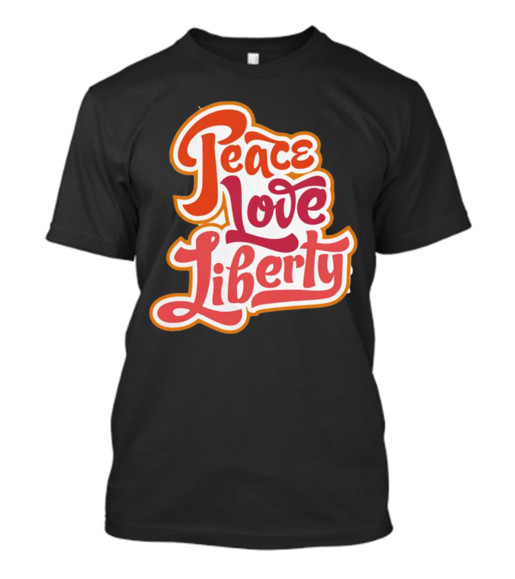 Peace Love Liberty Vintage Groovy Typography T-Shirt