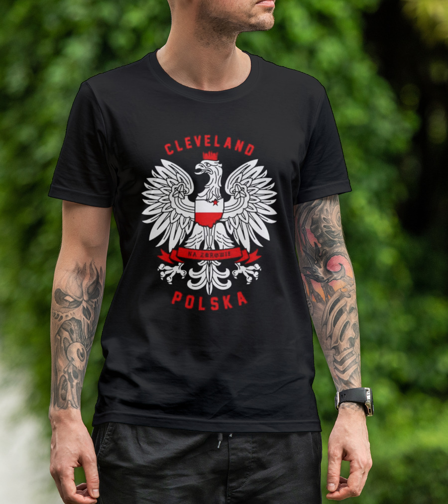 Cleveland Polska Na Zdrowie White Eagle Crest T-Shirt