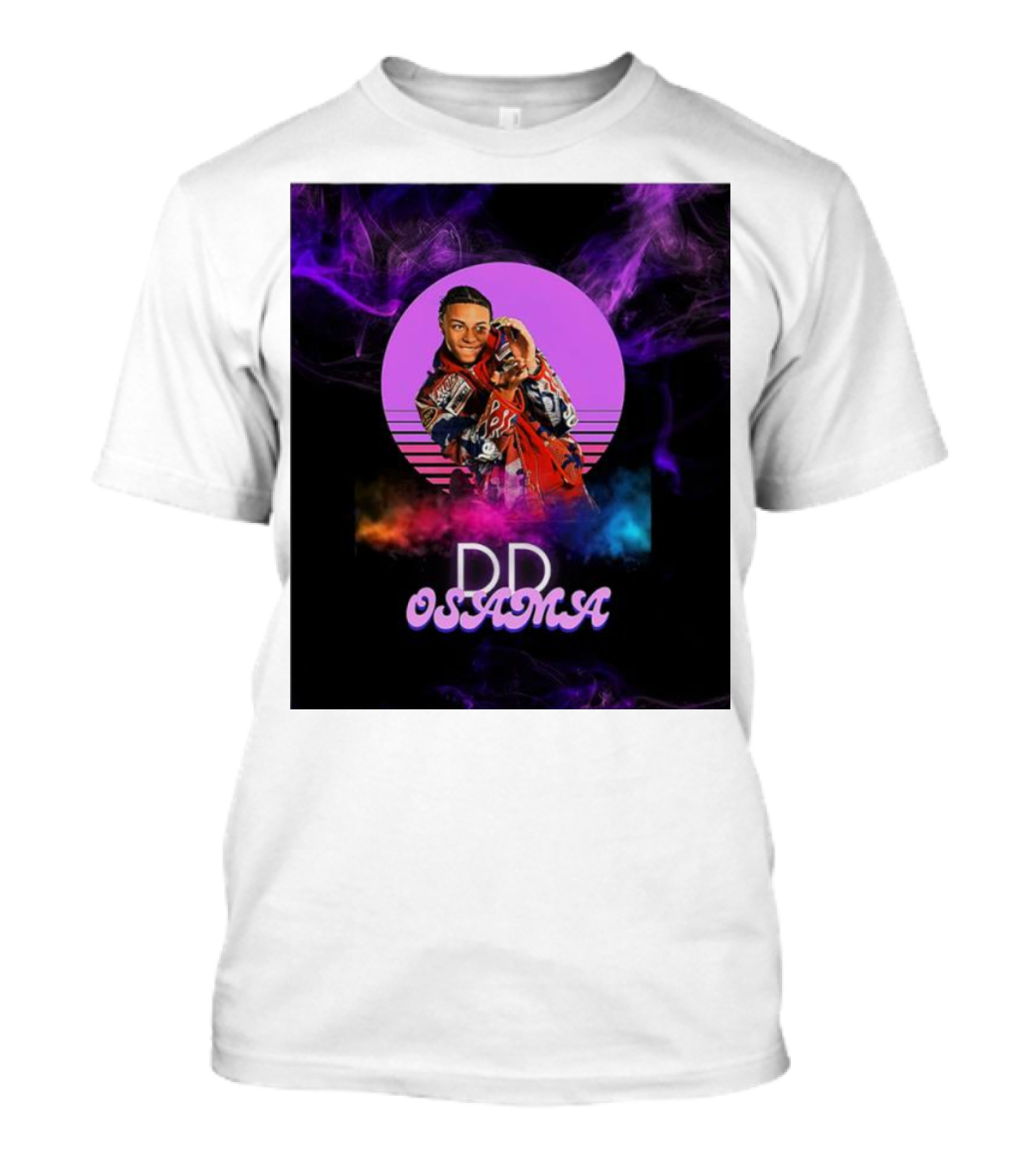 DD Osama Bold Neon Smoke Background T-Shirt
