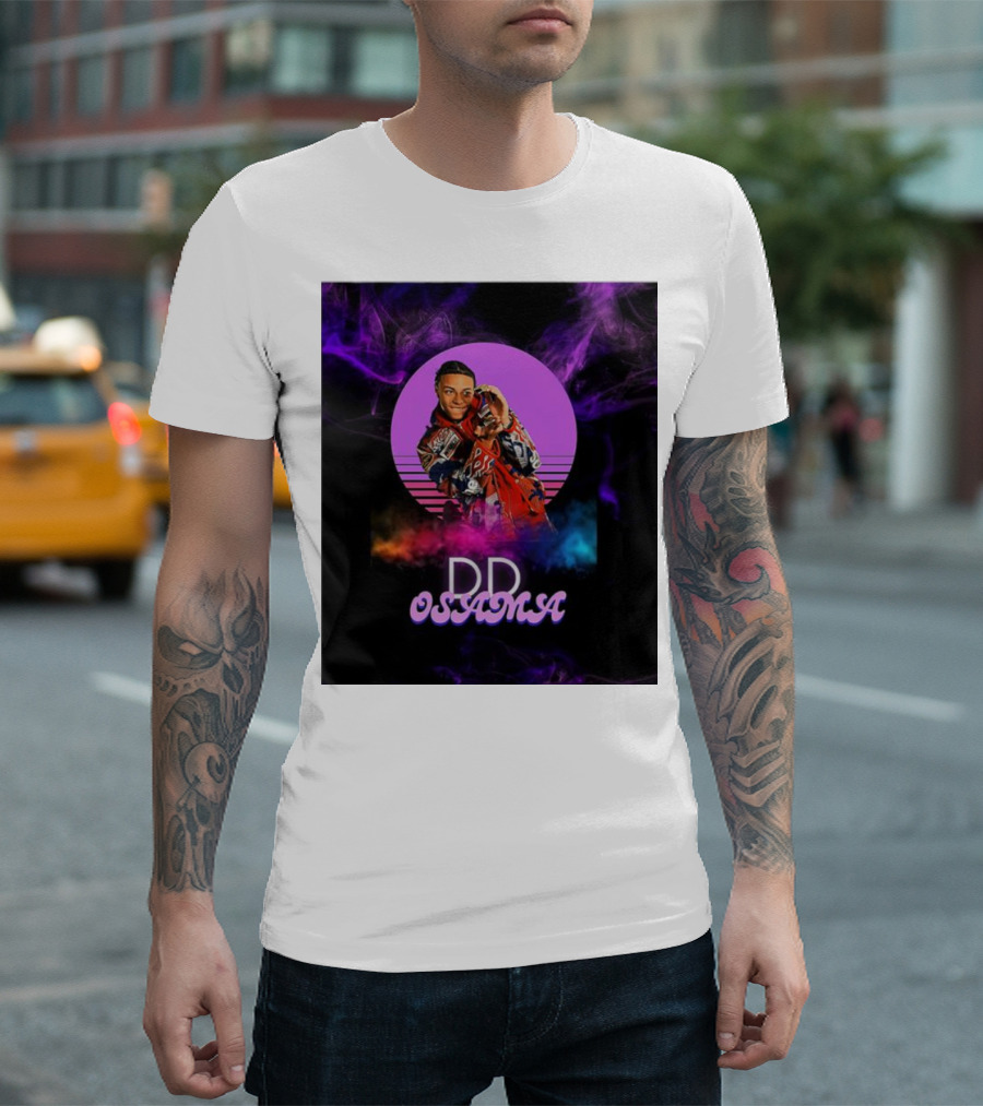 DD Osama Bold Neon Smoke Background T-Shirt